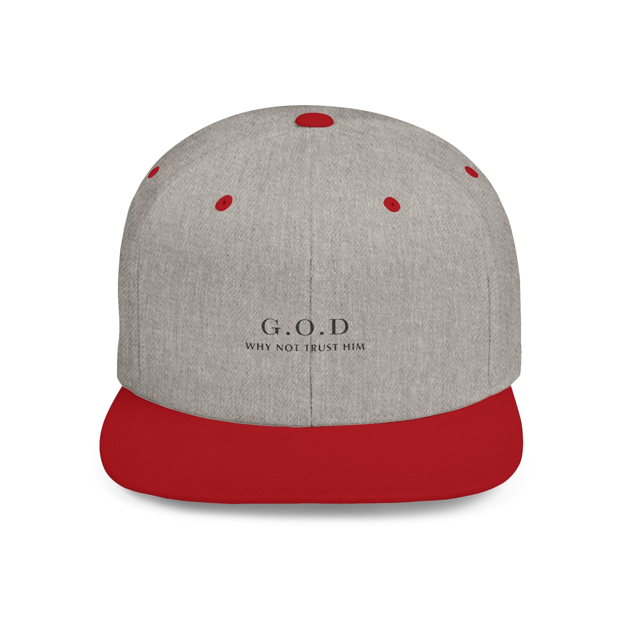 Snapback Hat — Minimal 'G.O.D' Embroidered Flat Bill Cap