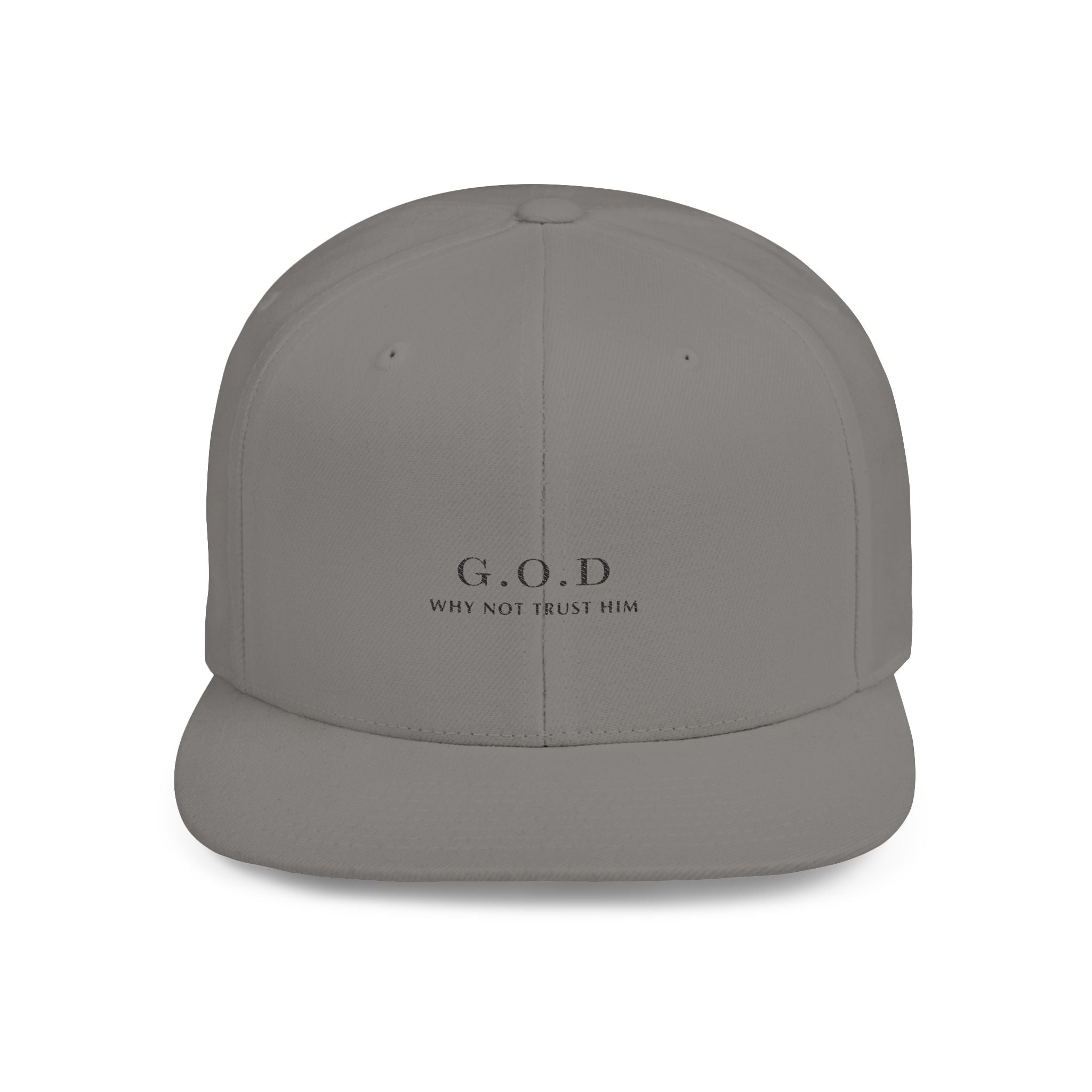 Snapback Hat — Minimal 'G.O.D' Embroidered Flat Bill Cap